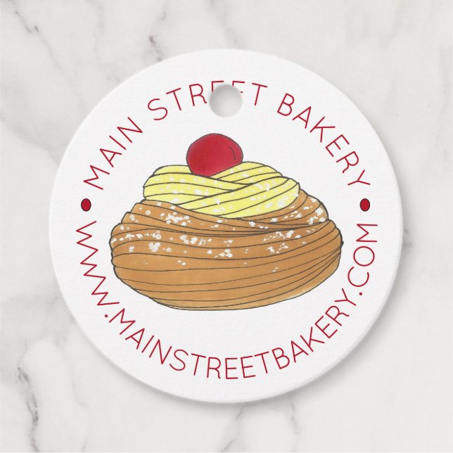 Italienische Bäckerei Zeppole Gebäck gebacken von Geschenkanhänger (Vorderseite)