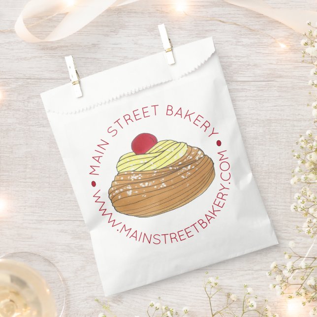 Italienische Bäckerei Zeppole Gebäck gebacken von Geschenktütchen (Ausgeschnitten)