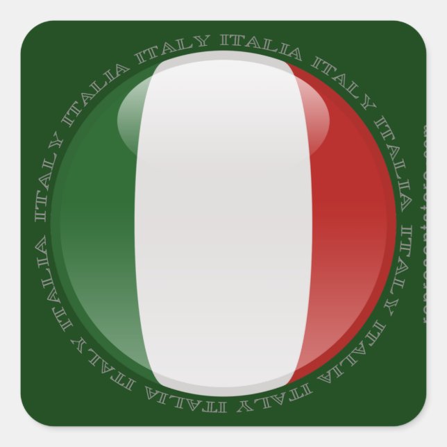 Italienische Blasen-Flagge Quadratischer Aufkleber (Vorderseite)