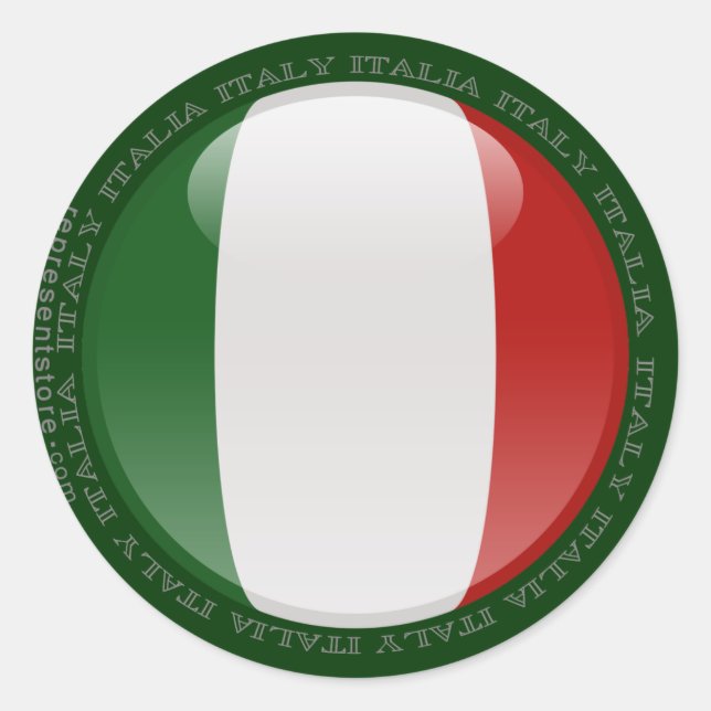 Italienische Blasen-Flagge Runder Aufkleber (Vorderseite)