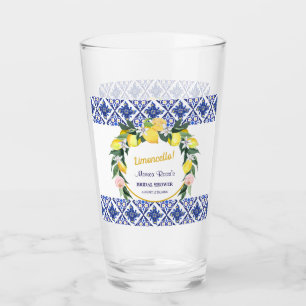 Italienische Blaue Fliesen Limoncello Brautparty-G Glas
