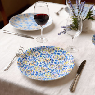 Italienische blaue Fliesen Mamma Mia Pappteller