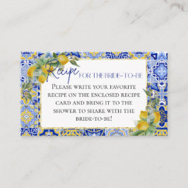 Italienische Blaue Tiles Lemon Bride Recipe Anfrag Begleitkarte