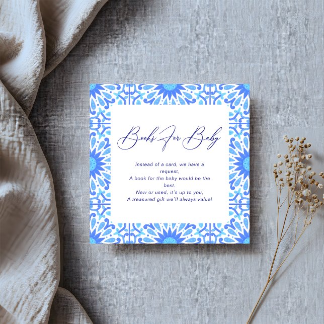 Italienische Blue Tile Baby Dusche Buchungsanfrage Begleitkarte (Von Creator hochgeladen)
