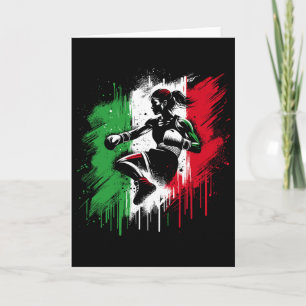Italienische Boxerin - Italien Kickboxen Mädchen Karte