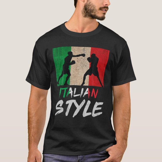 Italienische Boxstil Italien Boxmännchen T-Shirt (Vorderseite)