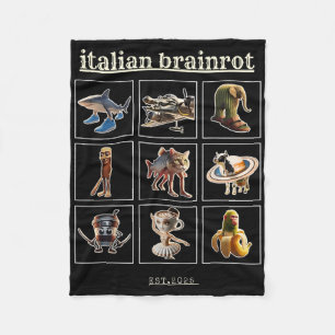 Italienische Brainrot-Charaktere Meme Gen Z Funny Fleecedecke