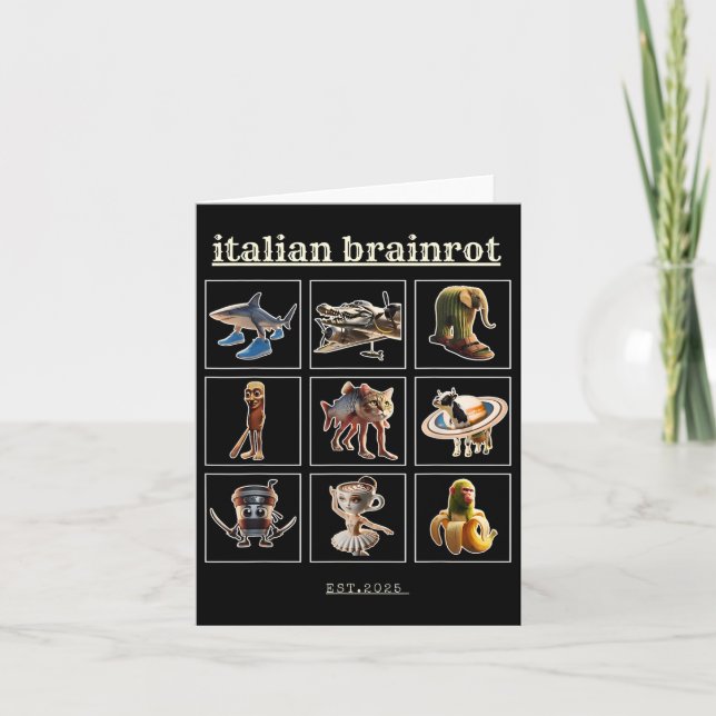 Italienische Brainrot-Charaktere Meme Gen Z Funny  Karte (Vorderseite)