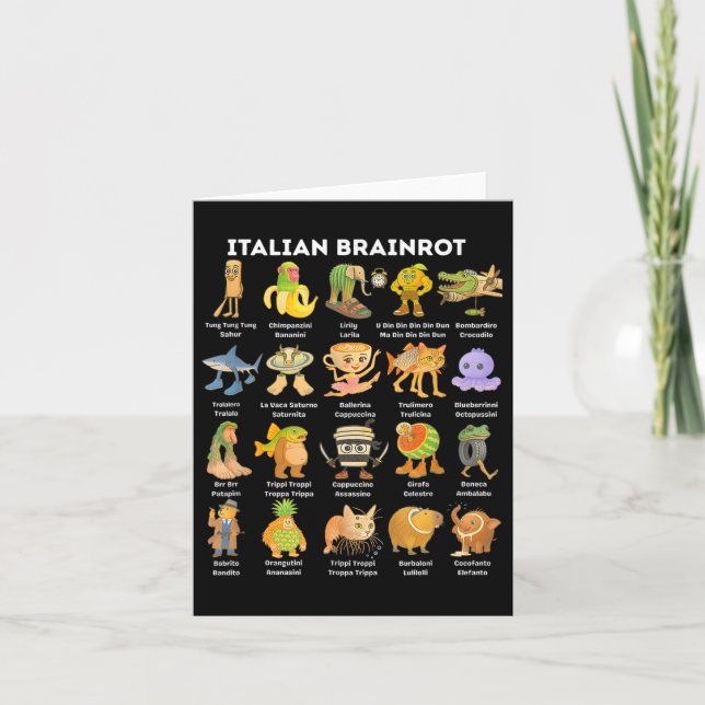 Italienische Brainrot Meme für Kinder Jungen Männe Karte (Vorderseite)