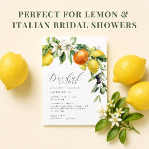 Italienische Brautparty Zitrone Citrus Einladung