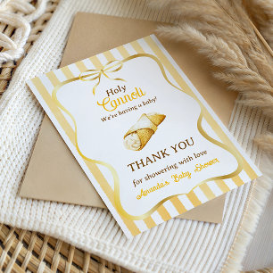 Italienische Cannoli-Baby-Party-Geschenke mit gelb Dankeskarte