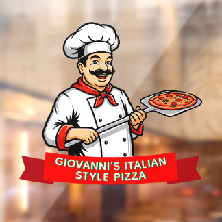 Italienische Chef Style Pizza Werbeartikel anpasse Fensteraufkleber