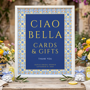 Italienische Ciao Bella Karten Geschenke Zeichen B Poster