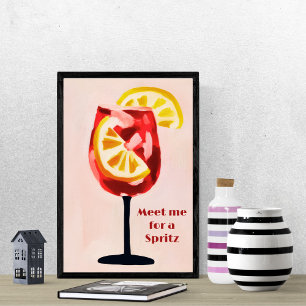 Italienische Cocktail Happy Hour Vintage Retro Bun Poster