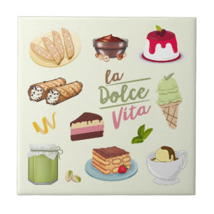 Italienische Desserts Süßigkeiten Fliese