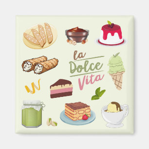 Italienische Desserts Süßigkeiten Magnet