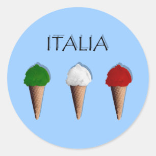Italienische Eiscremeflagge Gelati Italia Runder Aufkleber