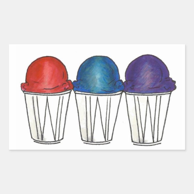 Italienische Eisklassik NYC Shaved Ices Sno Cone L Rechteckiger Aufkleber (Vorderseite)