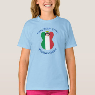 Italienische-Engel-Hanukkah-Flagge Personalisierte T-Shirt