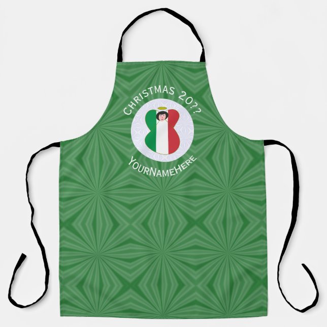 Italienische Engel-Weihnachtsfahne Personalisiert Schürze (Vorderseite)