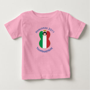Italienische Engels-Hanukkah-Flagge Personalisiert Baby T-shirt