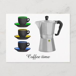Italienische Espresso-Kaffeekanne Postkarte