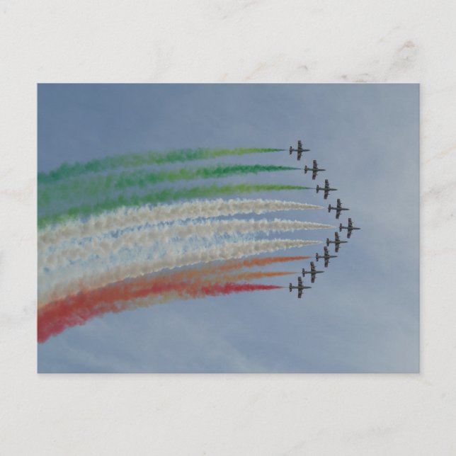 Italienische Fahne Air Force Frecce Tricolori Postkarte (Vorderseite)