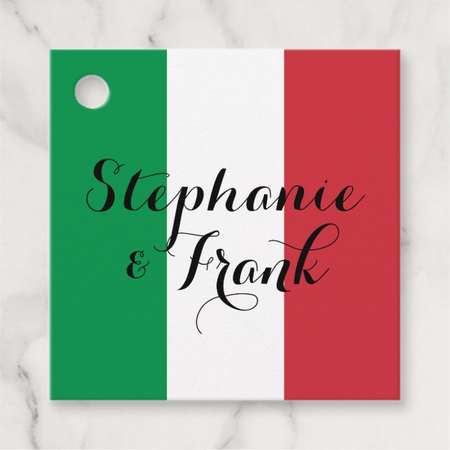 Italienische Fahne Colors Wedding Geschenkanhänger (Vorderseite)