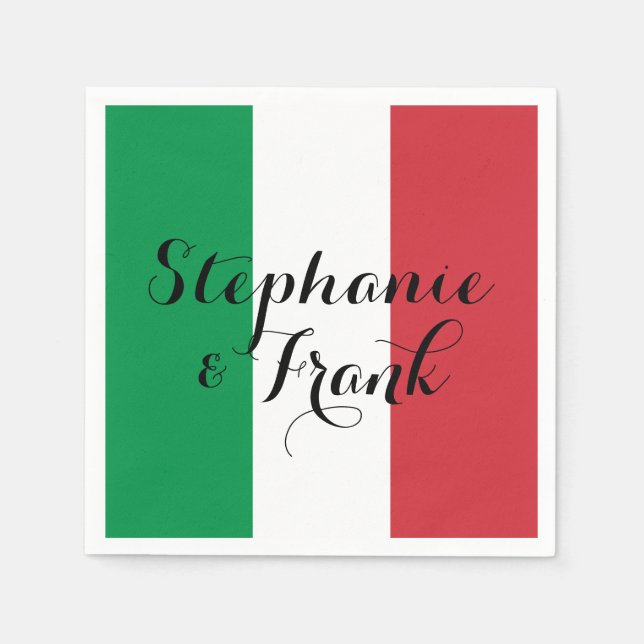 Italienische Fahne Colors Wedding Serviette (Vorderseite)