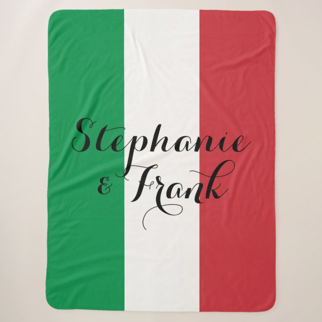 Italienische Fahne Colors Wedding Sherpadecke (Vorderseite)