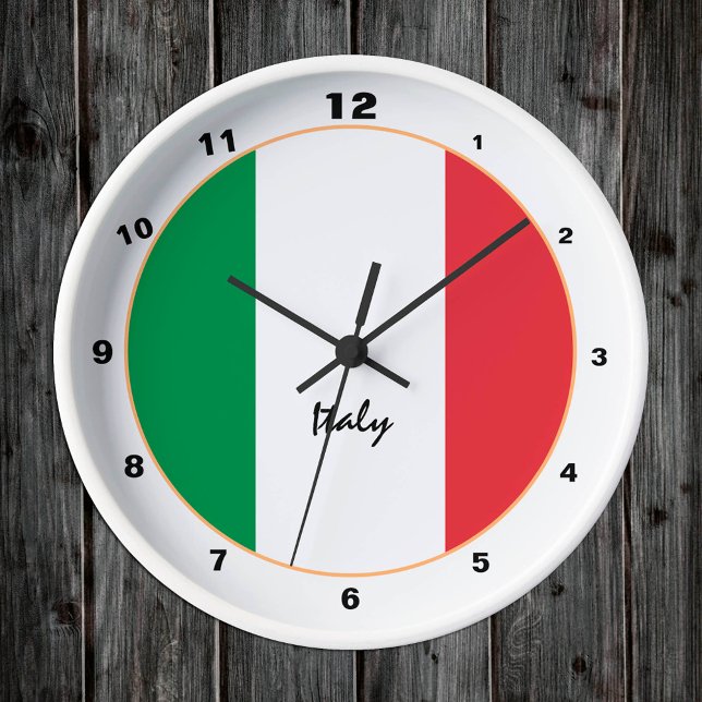 Italienische Fahne & Italienische Trendmode /Desig Runde Wanduhr (Von Creator hochgeladen)