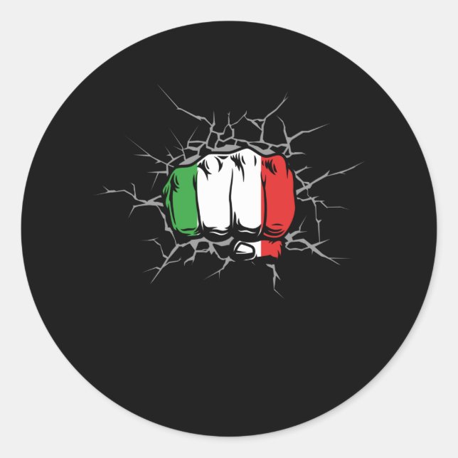 Italienische Fahne Runder Aufkleber (Vorderseite)
