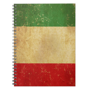 Italienische Fahne Vintag Grunge Notebook Notizblock