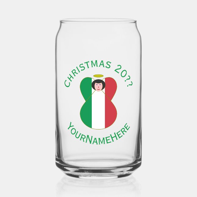 Italienische Fahne Weihnachtsgel Personalisiert Dosenglas (Vorderseite)