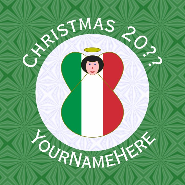 Italienische Fahne Weihnachtsgel Personalisiert Magnet (Von Creator hochgeladen)