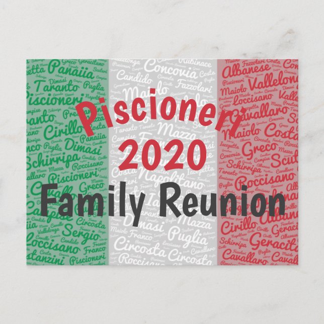 Italienische Familie Wiedersehen Postcard Einladun Einladungspostkarte (Vorderseite)
