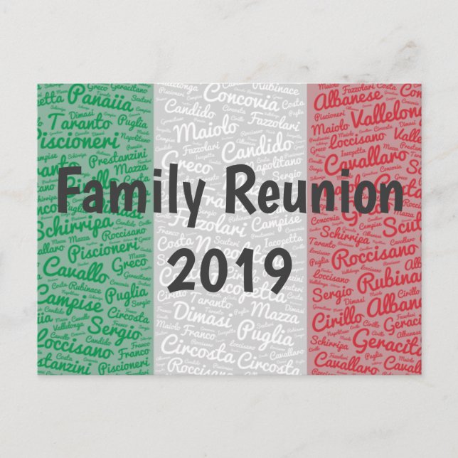 Italienische Familie Wiedersehen Postcard Einladun Einladungspostkarte (Vorderseite)