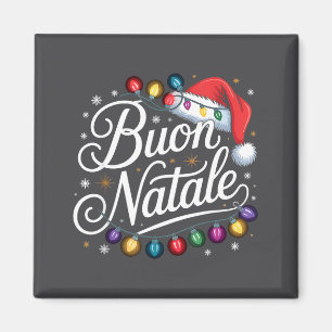 Italienische Familien-Weihnachtslichter Rote Mütze Magnet