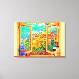 Italienische Fenster-Leinwand-Wandkunst Leinwanddruck