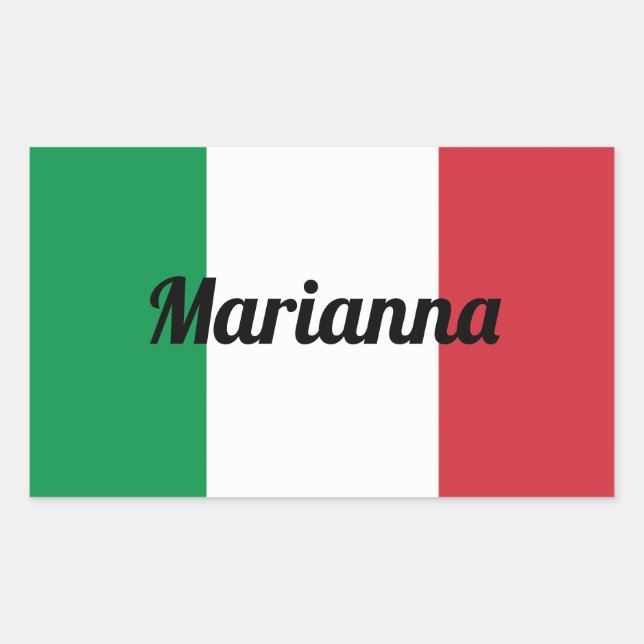 Italienische Flag-Aufkleber - individuell anpassba Rechteckiger Aufkleber (Vorderseite)