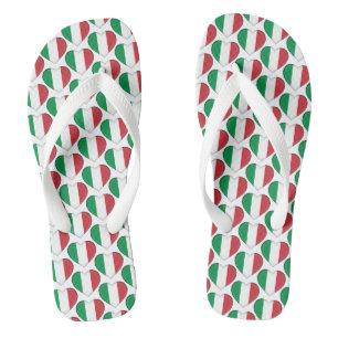 Italienische Flag Farben Herz Muster Patriotisch Flip Flops