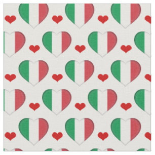 Italienische Flag & Red Heart Modefabrik / Italien Stoff
