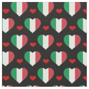 Italienische Flag & Red Heart Modefabrik / Italien Stoff