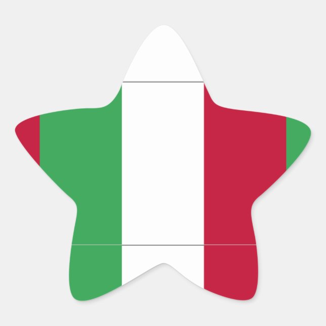 ITALIENISCHE FLAG  Stern-Aufkleber (Vorderseite)