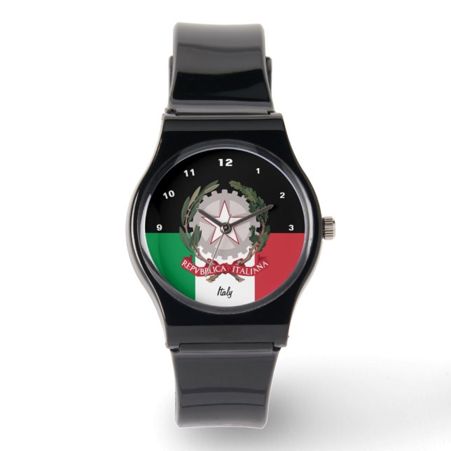Italienische Flag-Uhr, Emblem, Italienische Mode / Armbanduhr (Vorderseite)