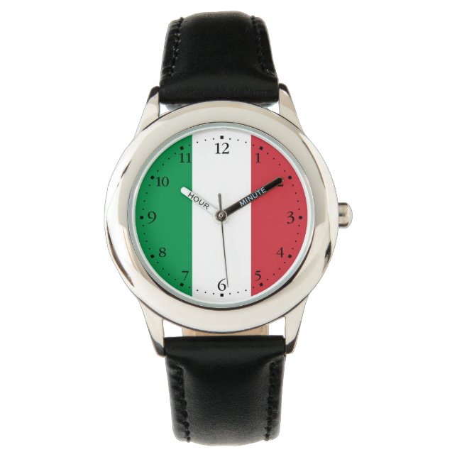 Italienische Flagge Armbanduhr (Vorderseite)