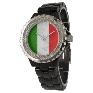Italienische Flagge Armbanduhr