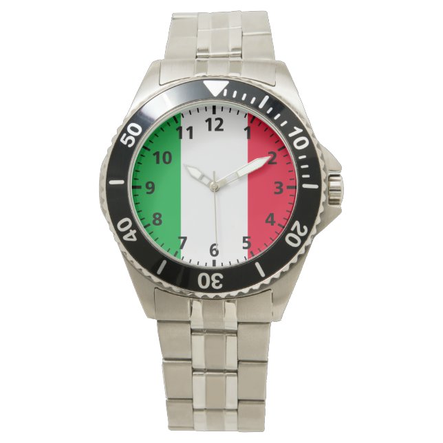 Italienische Flagge Armbanduhr (Vorderseite)