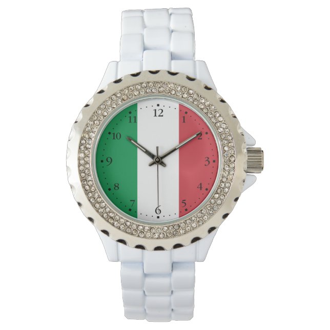 Italienische Flagge Armbanduhr (Vorderseite)