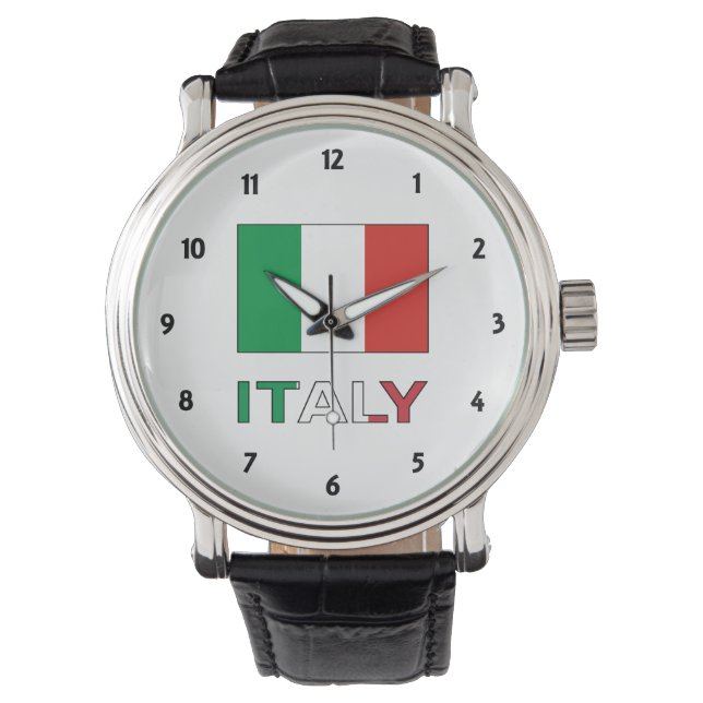 Italienische Flagge Armbanduhr (Vorderseite)